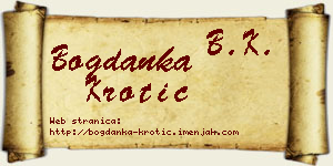 Bogdanka Krotić vizit kartica